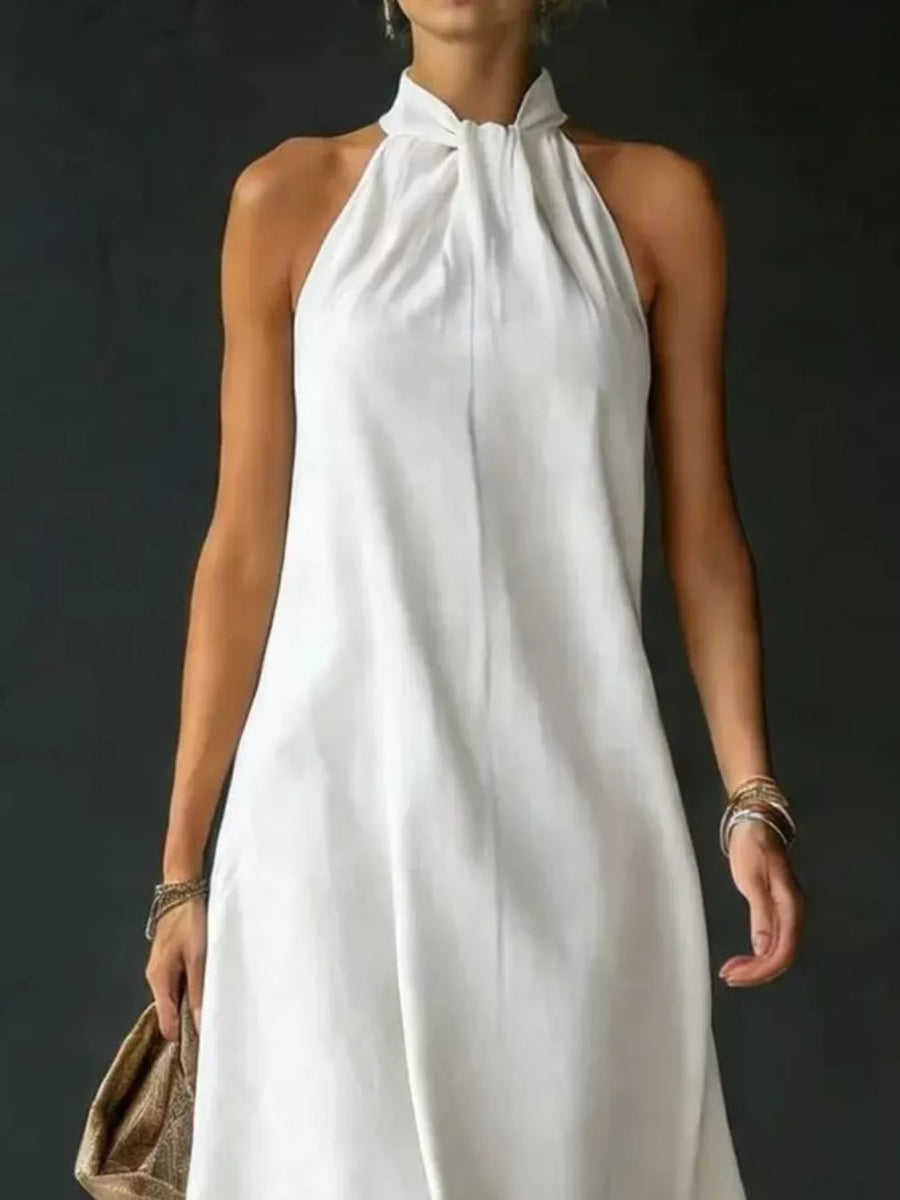 Blue Full Size Halter Neck Maxi Dress Plus Size