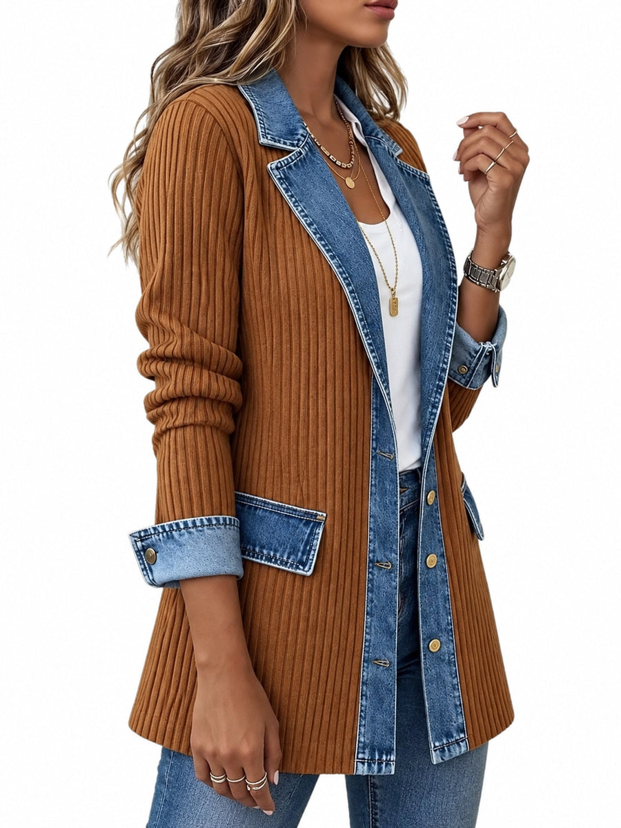Navy relaxed cardigan with collared