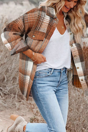 Plaid Button Up Shacket option 6