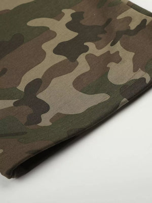 streetwear wide-leg pants in olive green with N/A