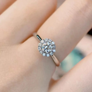 ring featuring floral in Silver with 925 sterling silver,Moissanite Carat weight: 1ct Care instructions: Avoid wearin texture