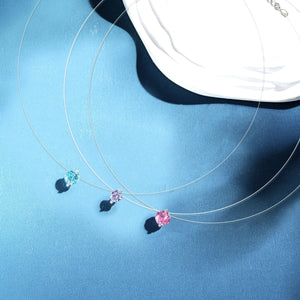 aqua blue necklace with choker and hook-and-eye
