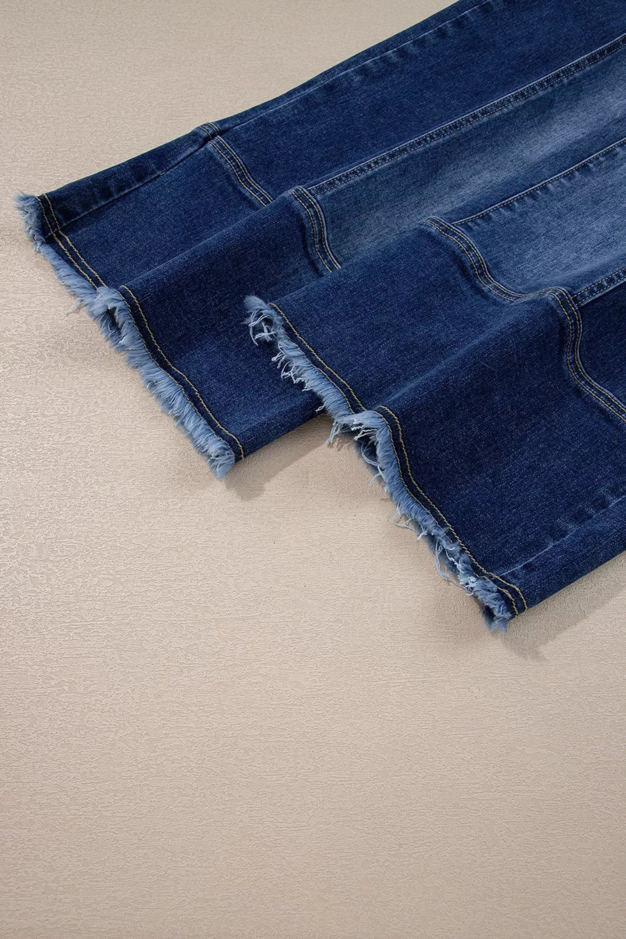 Drawstring Raw Hem Wide Leg Denim Pants, view 12