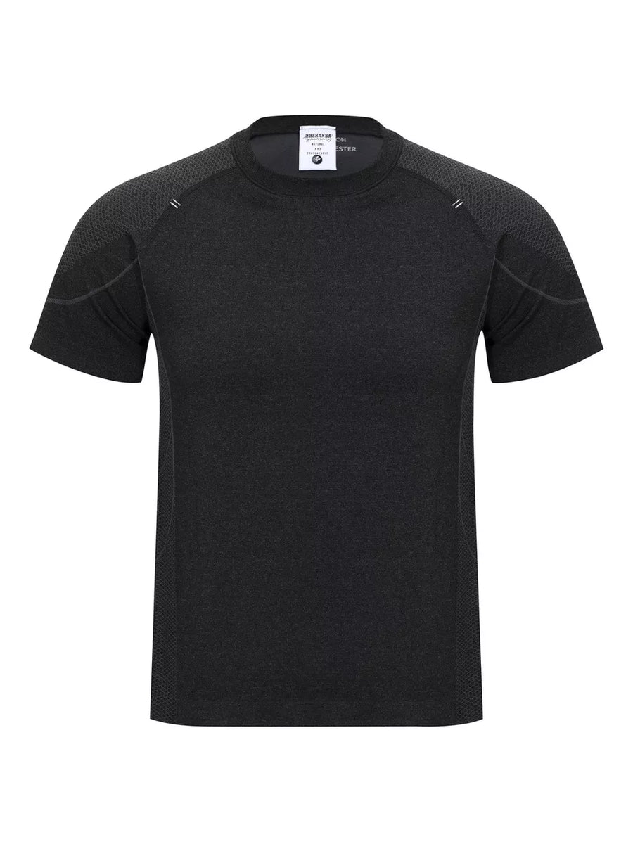 heather gray t-shirt with hip-length and pullover