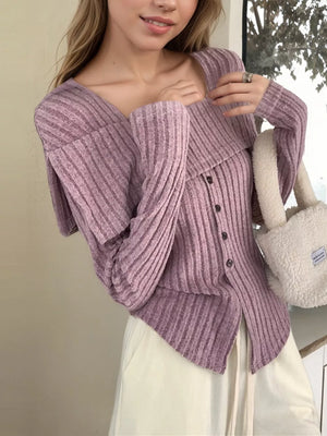 Khaki Ribbed Square Neck Long Sleeve Crop Top