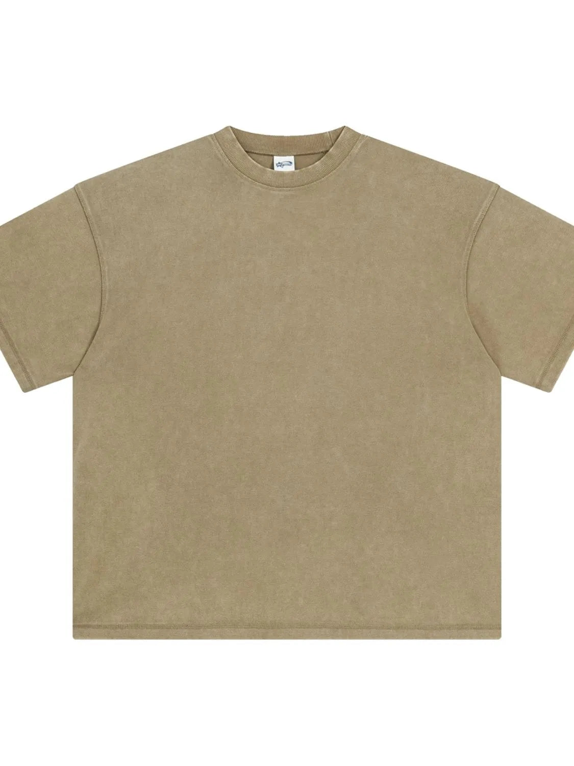 Urban Ease Half Sleeve Tee in Khaki with crew neck and relaxed fit.