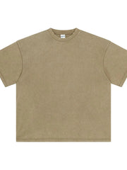 Urban Ease Half Sleeve Tee in Khaki with crew neck and relaxed fit.