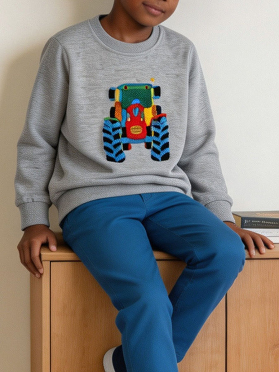 100% cotton Care instructions: Machine wash cold sweatshirt in light gray with regular silhouette