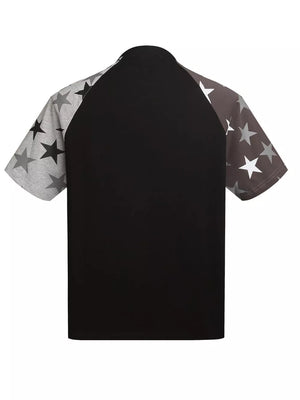 Black Men's Star Raglan Sleeve T-shirt