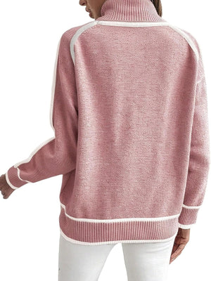 turtleneck sweater in Gray with turtleneck and long sleeve