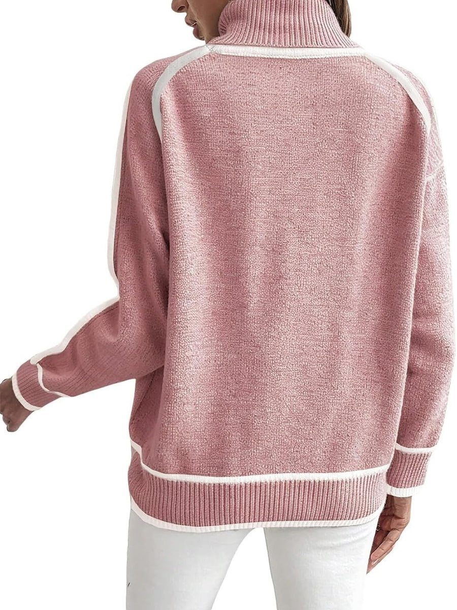 turtleneck sweater in Gray with turtleneck and long sleeve