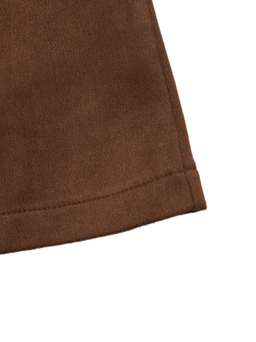 cognac jacket with stand collar and long sleeve