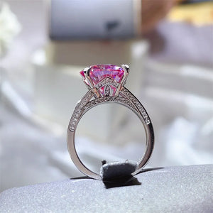5 Carat Moissanite 925 Sterling Silver Ring in silver with 5 carat moissanite