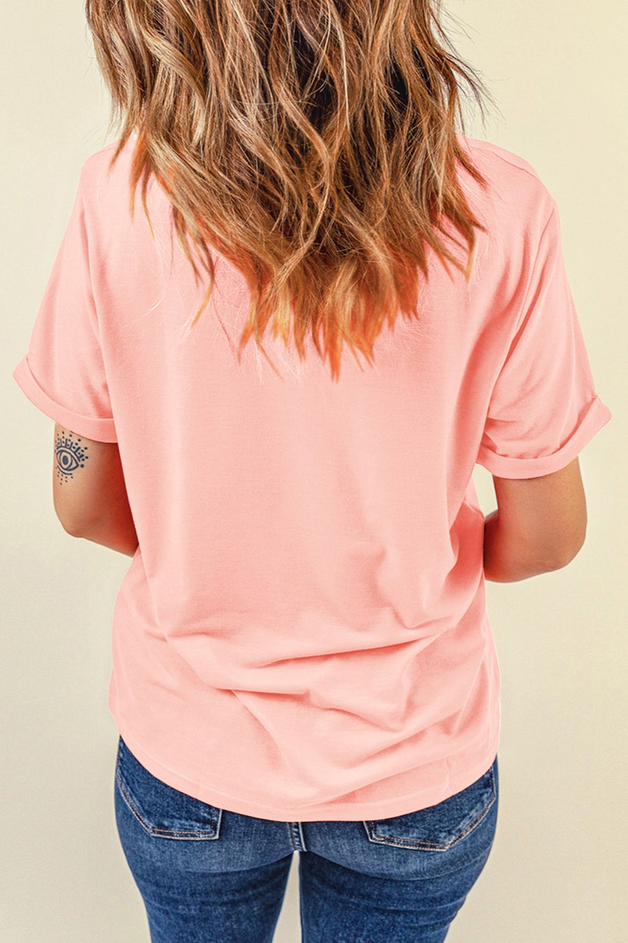 Mama graphic t-shirt in blush pink with rolled short sleeves and a casual fit.