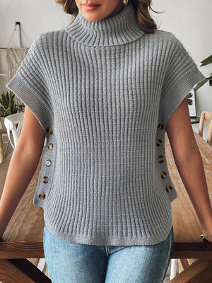 sweater vest in Grey with ribbed and ribbed