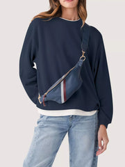 Yellow-spot sweatshirt with ribbed hem and long sleeve