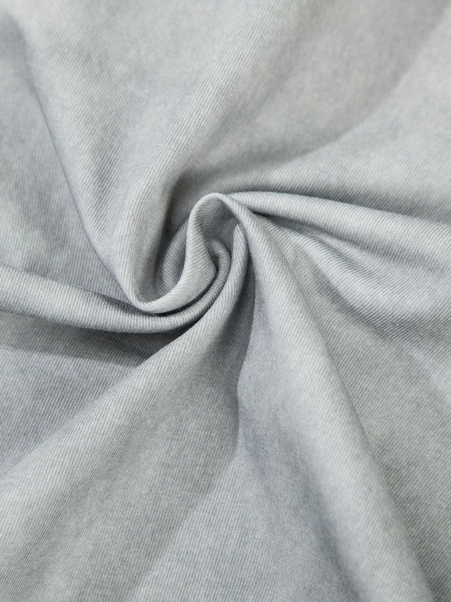 White Gray regular t-shirt with round neck