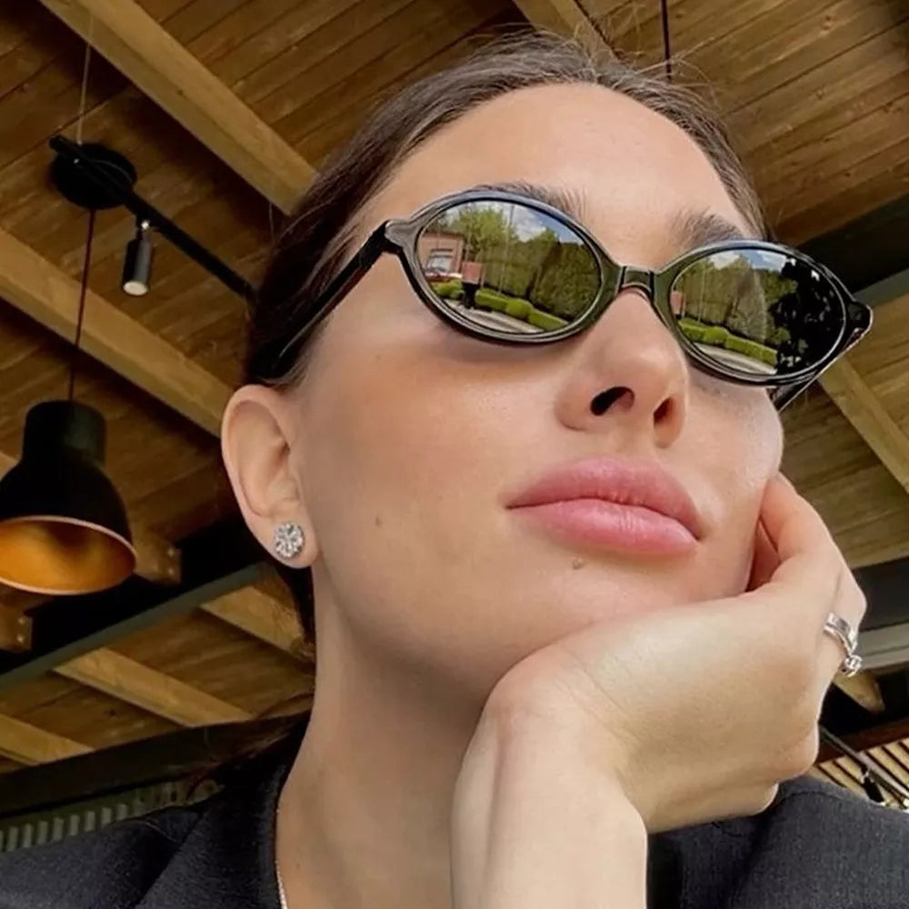 black sunglasses with tinted lenses and N/A