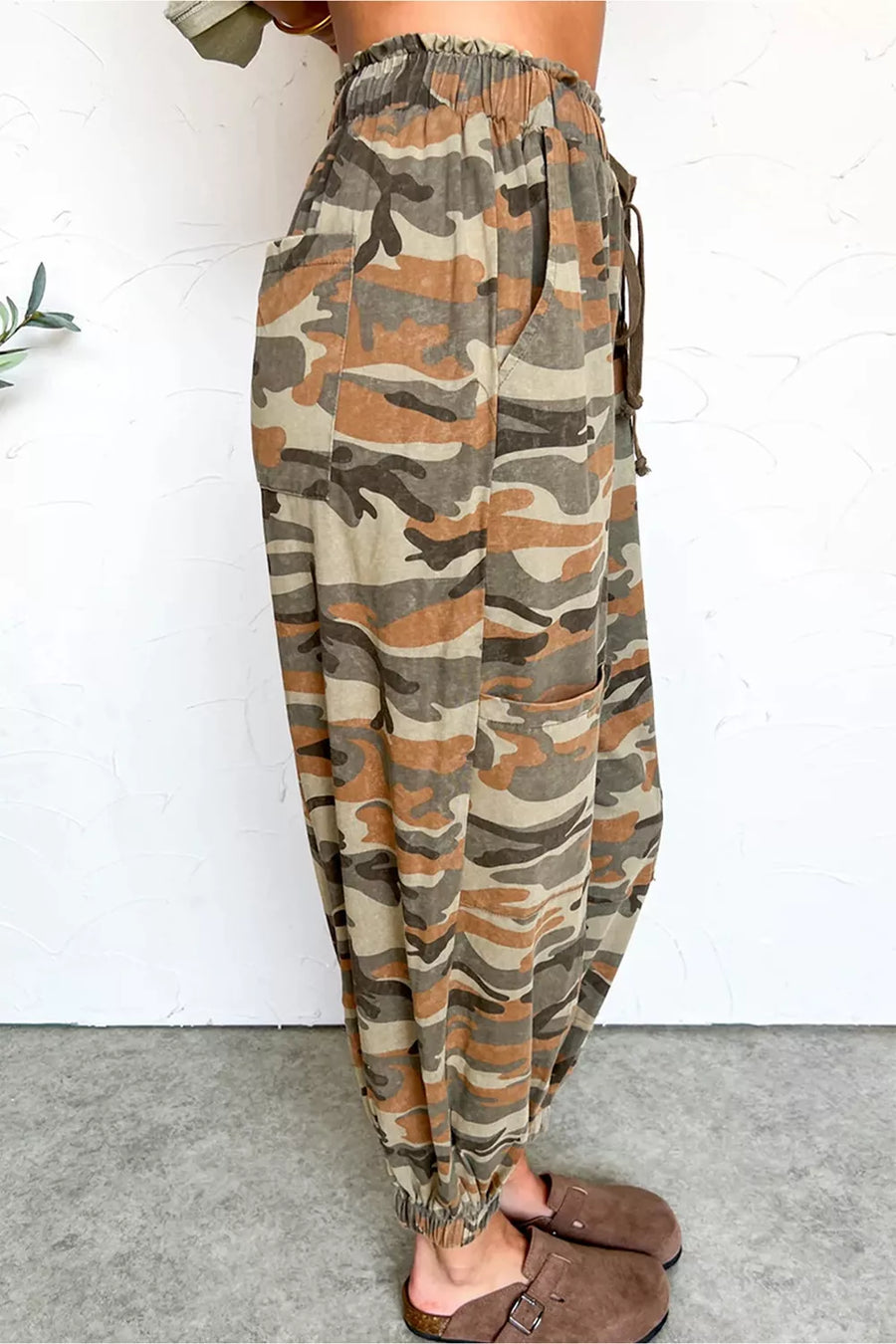 Camouflage Printed Drawstring Jogger Pants option 3