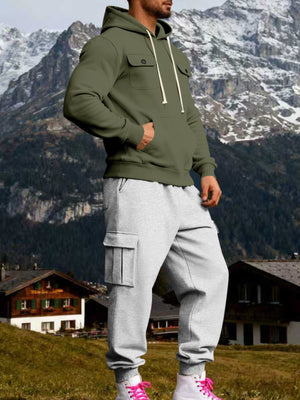 Men's Kangaroo Pocket Hoodie & Sweatpants Set