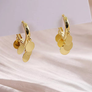 gold earrings with 1.1 inches and hinged hoop