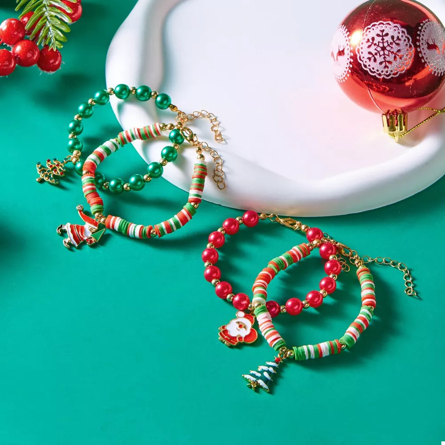 bracelet in red featuring beaded and fitted fit