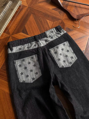 100% polyester Care instructions: Machine wash cold jeans in Black with wide-leg silhouette