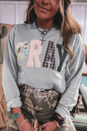 Gray pullover sweater with hip-length and pullover