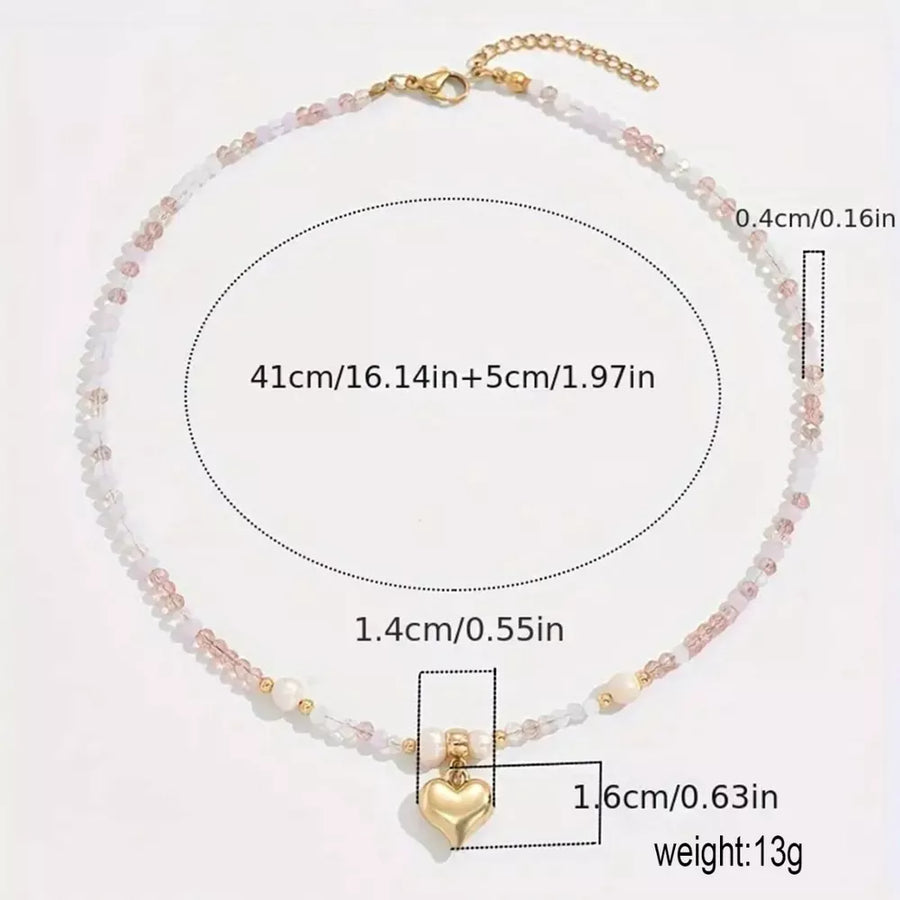 necklace in ivory with beaded and choker