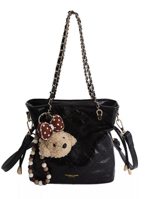 Black Pu Leather Crossbody Bag