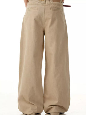 Relaxed fit camel sweatpants with belt loops and back pockets.