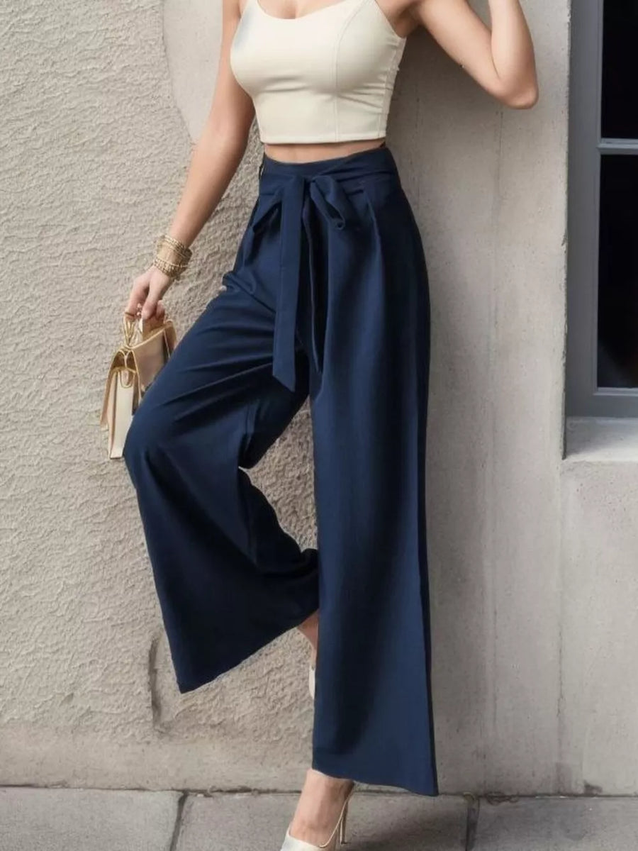 High-waisted Wide-leg Pants in Pink