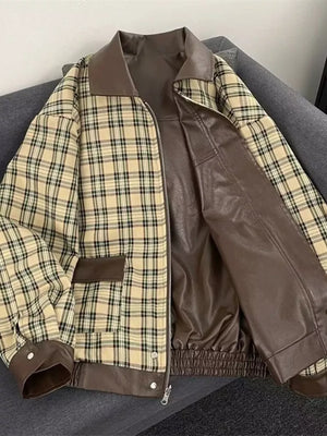 95%polyester, 5%spandex Care instructions: Machine wash cold bomber jacket in Brown with relaxed silhouette