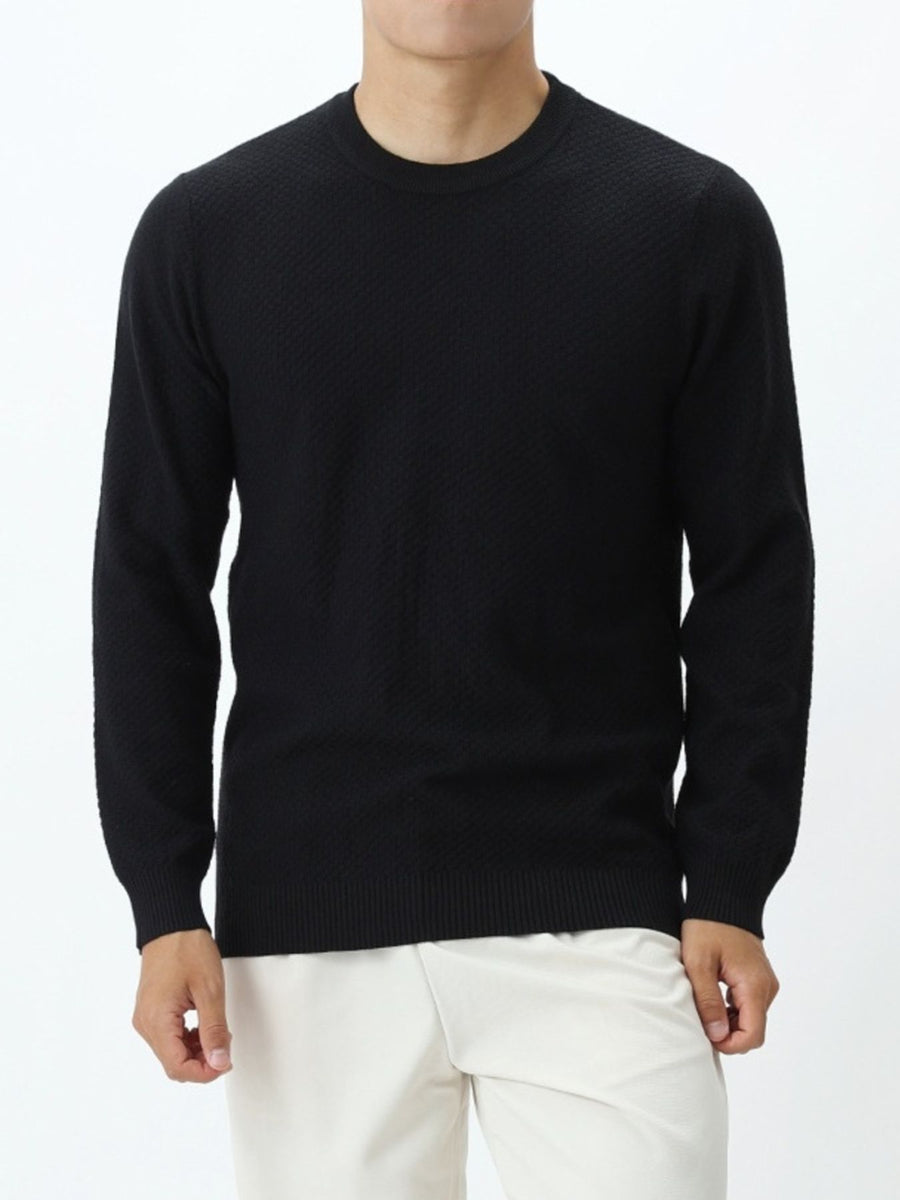 dark olive green regular crewneck sweater with crew neck