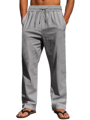 Men's Loose Fit Drawstring Pants Plus Size in black with drawstring waist