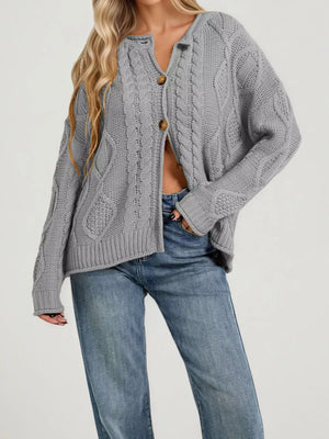 100% Acrylic Care instructions: Machine wash cold cardigan in Apricot with relaxed silhouette
