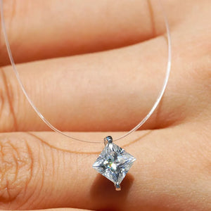 925 sterling silver,Moissanite Carat weight: 1ct Care instructions: Avoid wearin necklace in clear with n/a silhouette