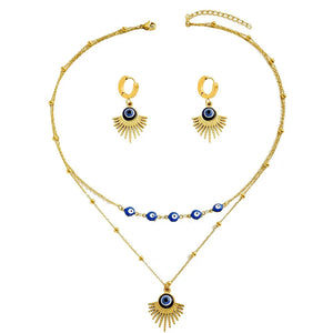 Gold jewelry set with not applicable and lobster clasp