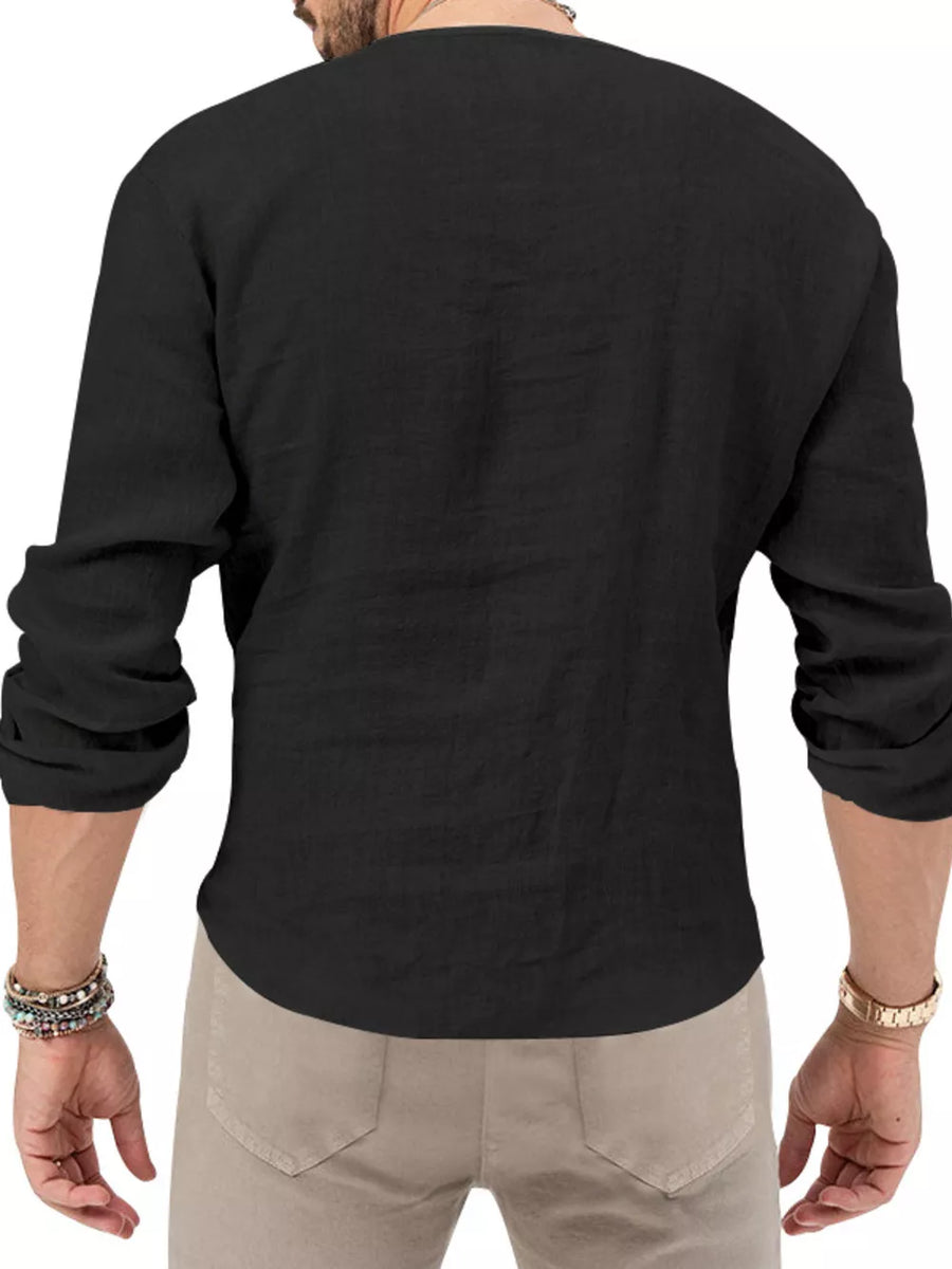 Men's Slim Fit Long Sleeve Blouse Plus Size in White