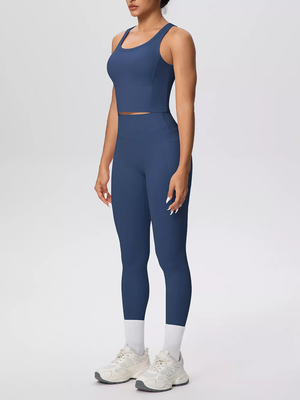 80% nylon, 20% spandex Care instructions: Machine wash cold athletic tank in Brown with fitted silhouette