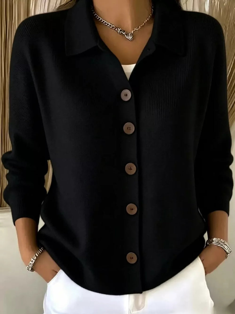 Pink Button-up Long Sleeve Cardigan