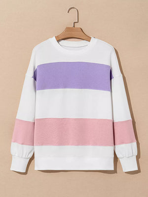 Colorblock Patchwork Drop Shoulder Sweatshirt option 7