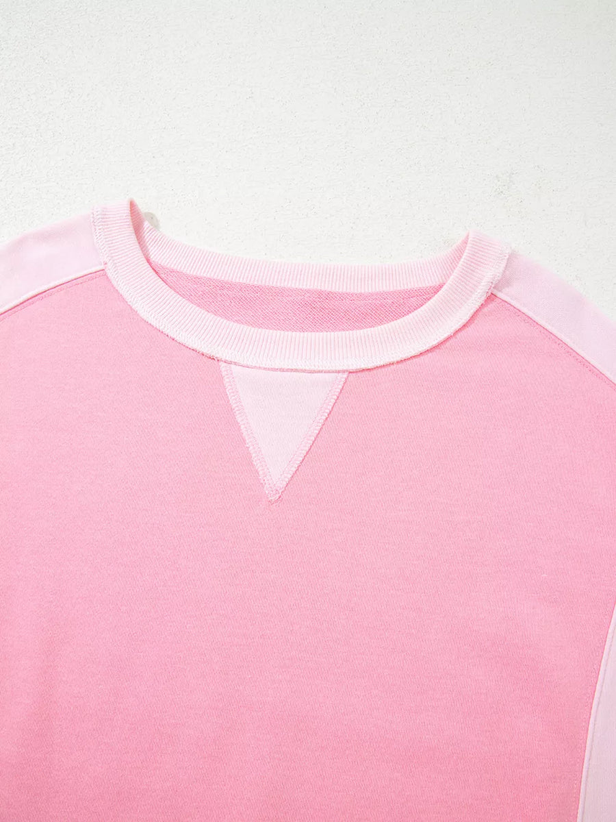 2-tone Color Block Patchwork Sweatshirt option 5