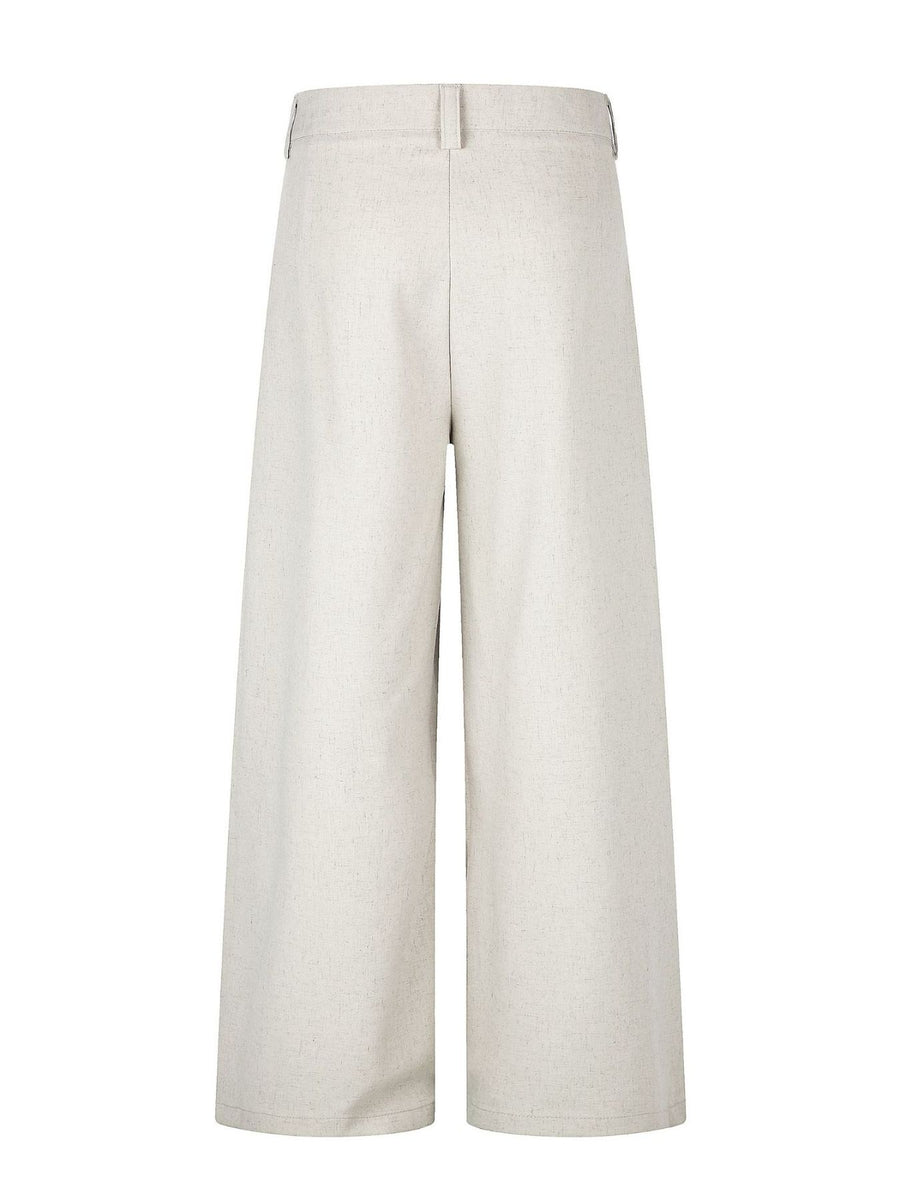 95%polyester,5%spandex Care instructions: Machine wash cold wide-leg pants in cream with wide-leg silhouette