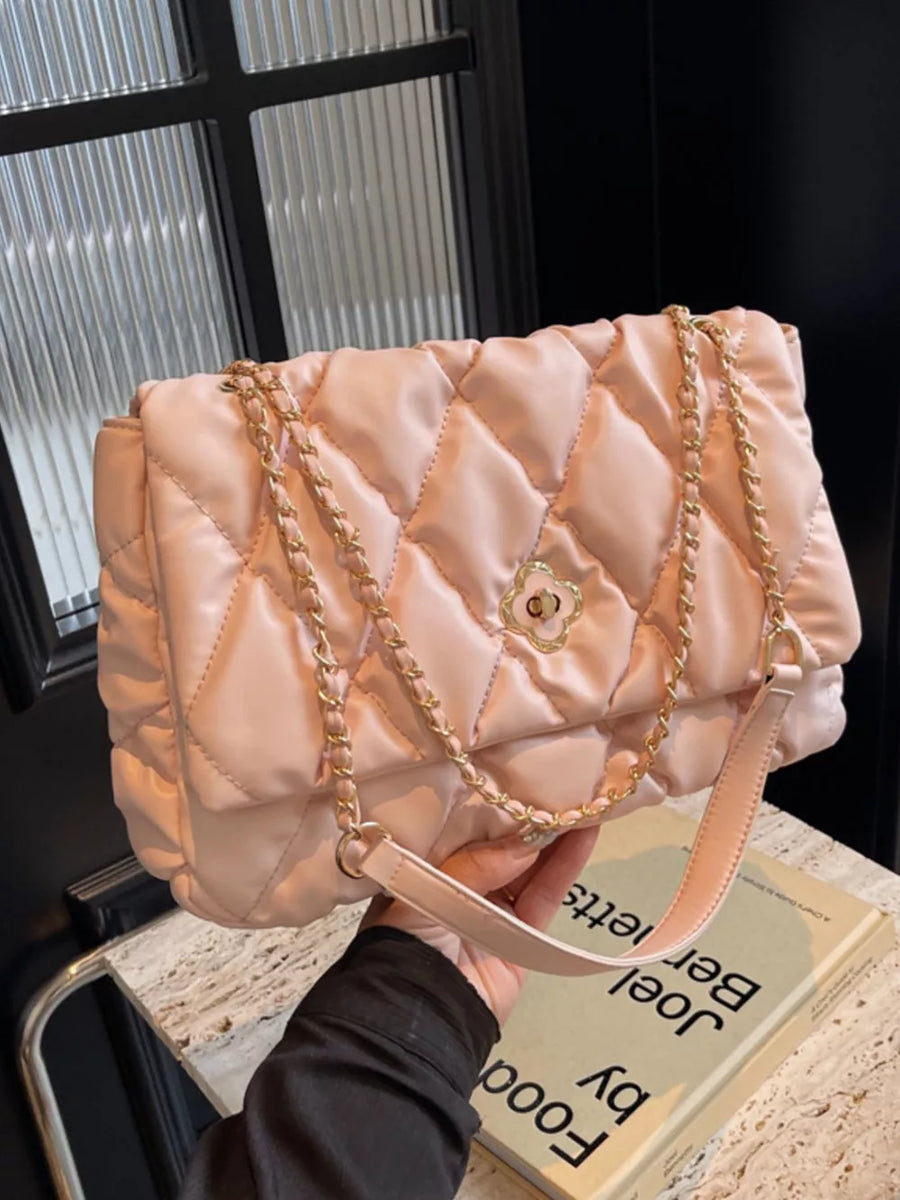 Quilted Chain Shoulder Bag option 8