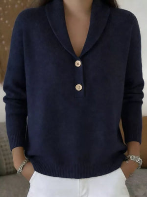 Button Detail Long Sleeve Sweater Plus Size in Burgundy, view 11