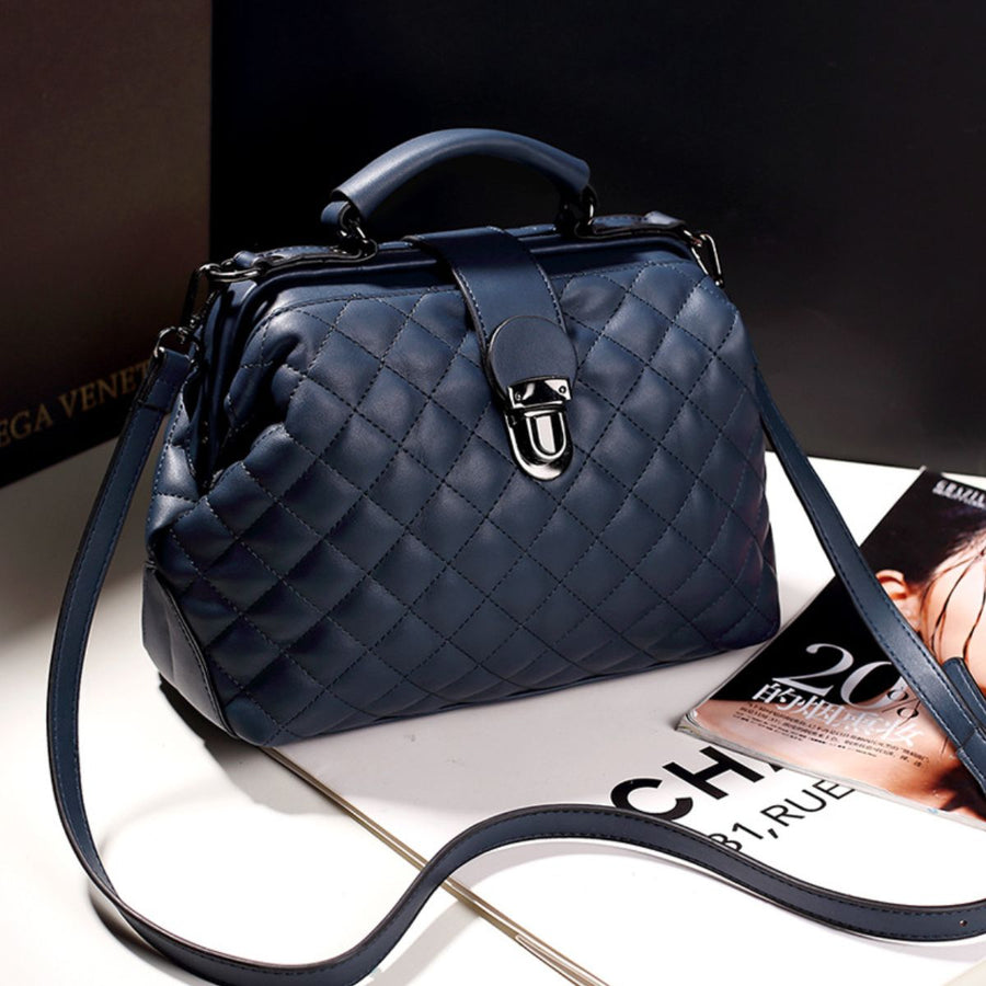 crossbody bag in Sapphire Blue with quilted and quilted
