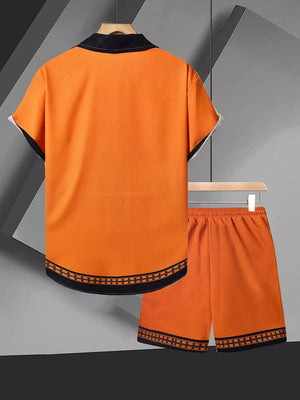 95%polyester, 5%spandex Care instructions: Machine wash cold hawaiian shirt in Orange with relaxed silhouette