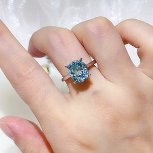 Pastel Blue with 5 Carat 925 Sterling Silver Ring