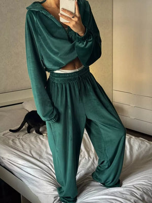 Dark Blue relaxed lounge set with hooded